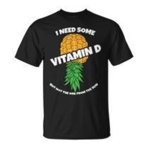 Vitamin D Pineapple Graphic Women's Tee - Black